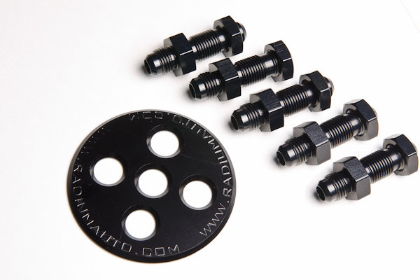 Radium Engineering — Radium Engineering Fuel Surge Tank 6AN Bulkhead Plate w/ Fittings and Nuts - view 5